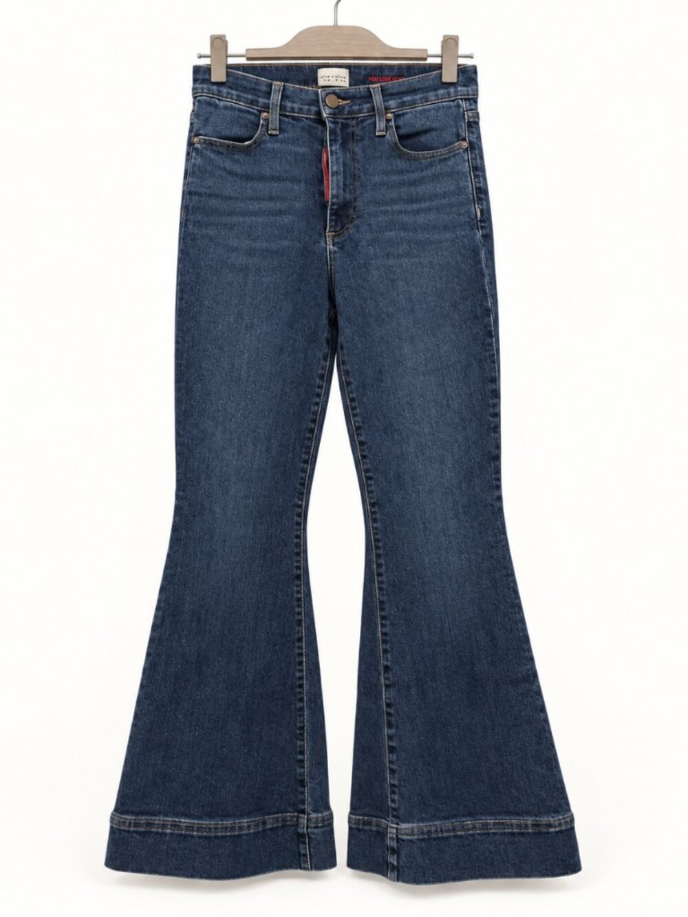 Alice + Olivia Beautiful High-Rise Bell-Bottom Jeans Dark Blue Size 29